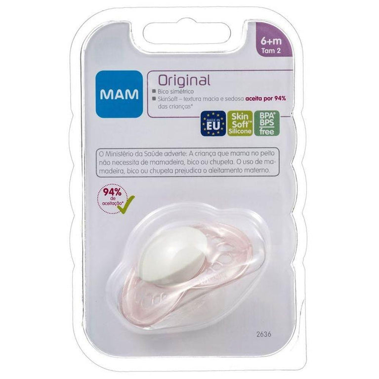 Chupeta Mam Original 6+ Meses Skin Soft Rosa - Drogaria Poupa Centro