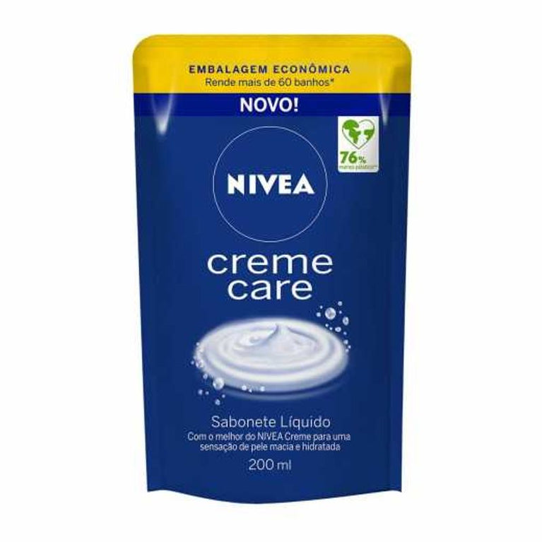 KIT COM 6 Refil Sabonete Liquido Nivea Creme Care 200ml
