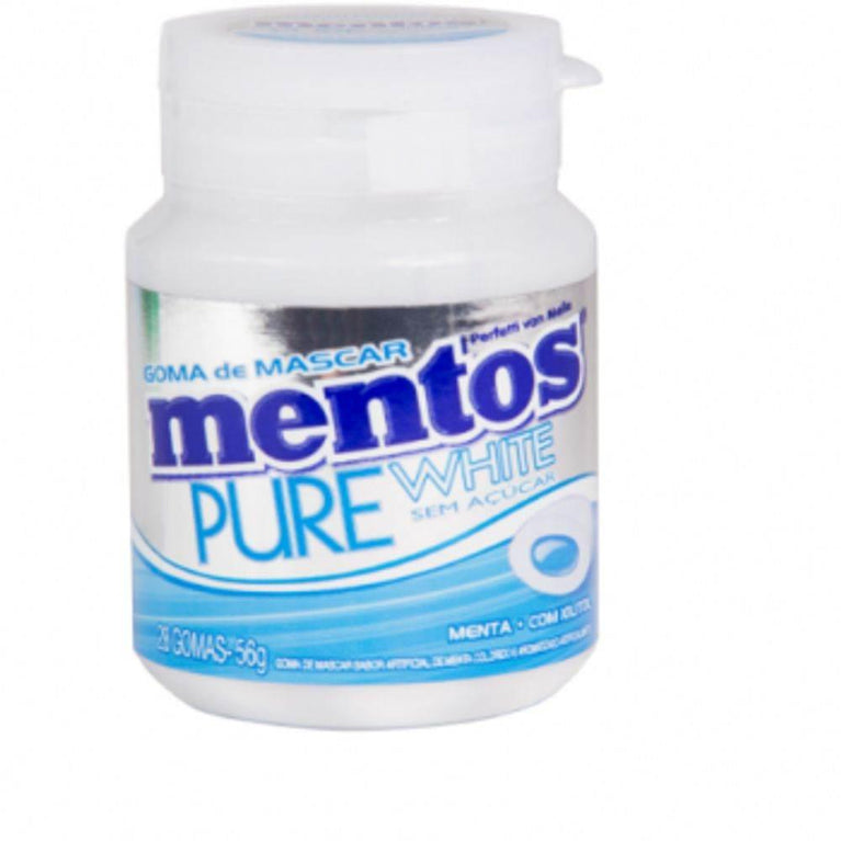 Chiclete Mentos Pote White Mint - 56G - Drogaria Poupa Centro