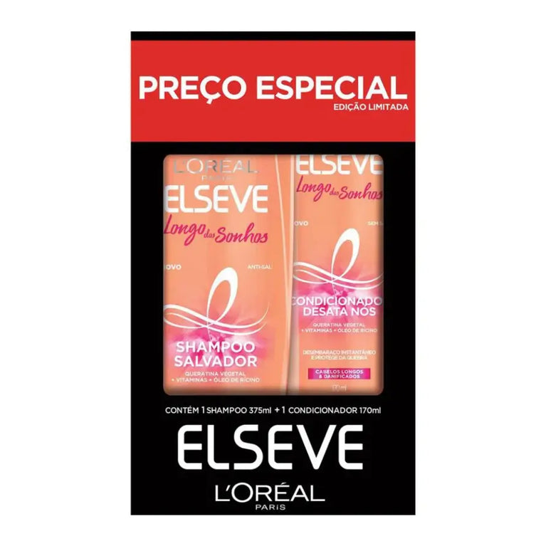 Kit L’Oréal Paris Elseve Longo dos Sonhos Shampoo 375ml + Condicionador 170ml