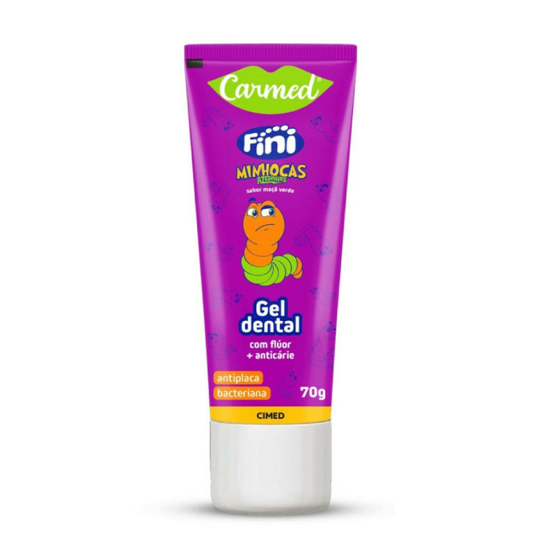 Kit Carmed Fini Gel Dental Beijos 70g + Dentadura 70g + Minhoca 70g