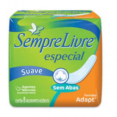 Absorvente Sempre Livre Adapt Especial sem abas, suave com 8 unidades - Drogaria Poupa Centro