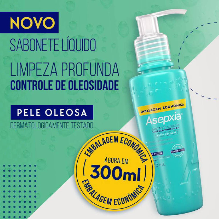 Sabonete Líquido Facial Asepxia Limpeza Profunda Antioleosidade Ácido Salicílico 2% 300ml
