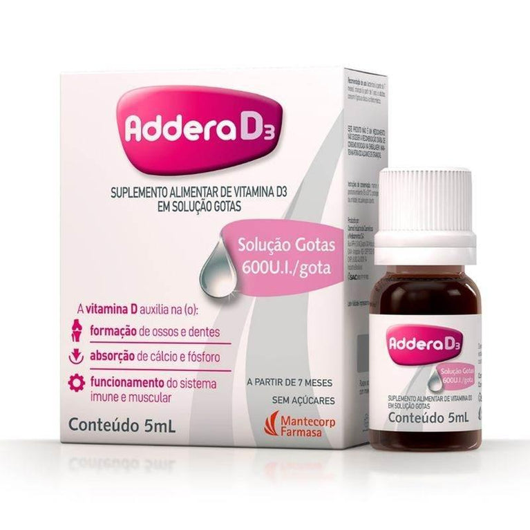 Addera D3 Gotas 600Ui 5ml - Drogaria Poupa Centro