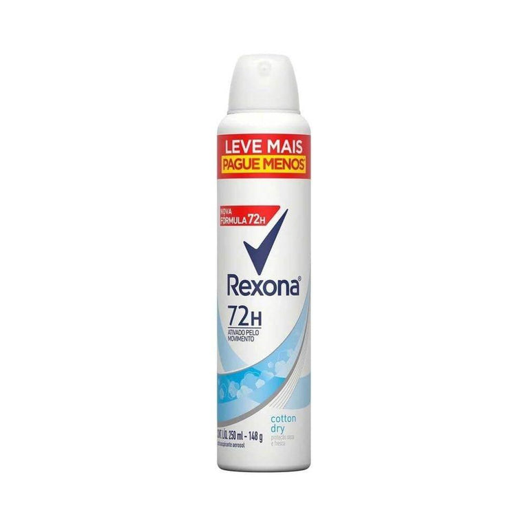 Desodorante Rexona 72H Women Cotton Dry Aerosol 250ml - Drogaria Poupa Centro