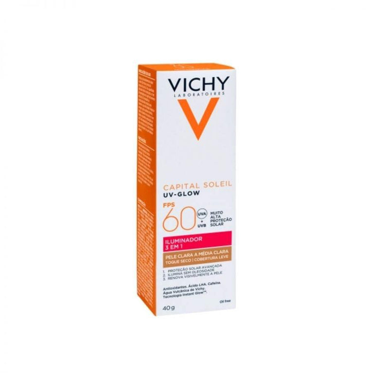 Protetor Solar Vichy Capital Soleil FPS 60 Pele Clara a Média Clara 40g - Drogaria Poupa Centro