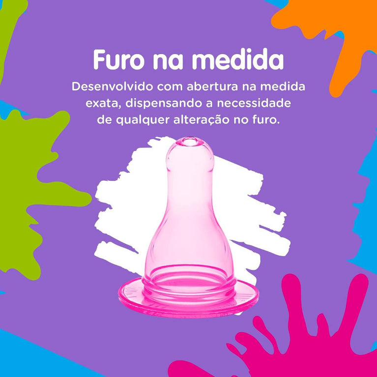 Lolly Bico De Mamadeira Silicone R Rosa