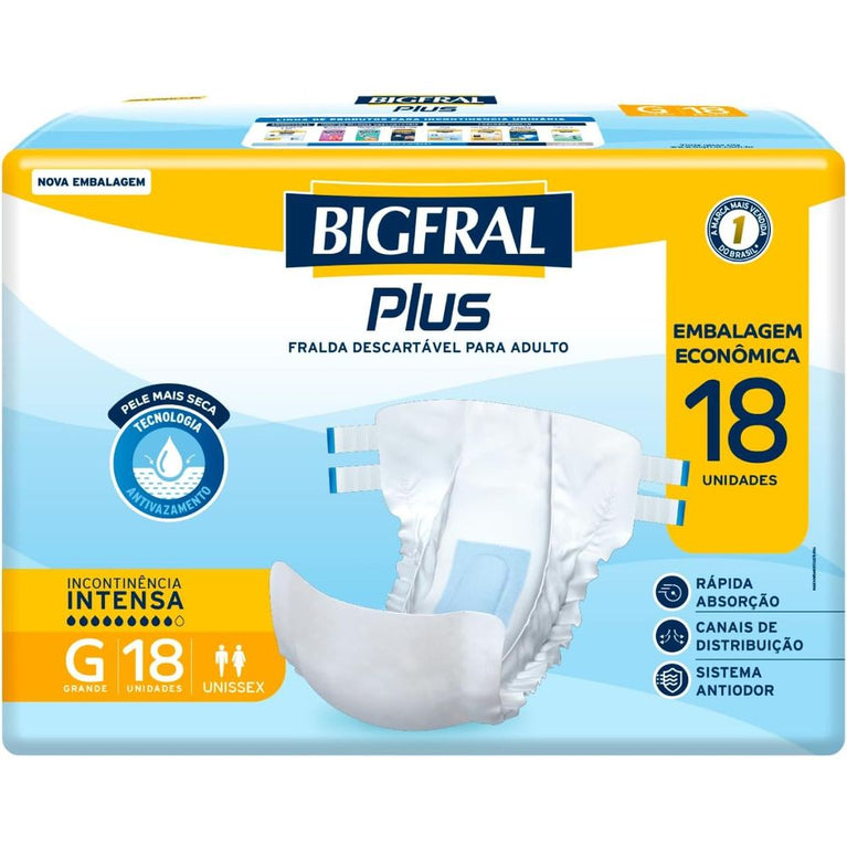 Fralda Bigfral Plus Econômica G 18 Unidades