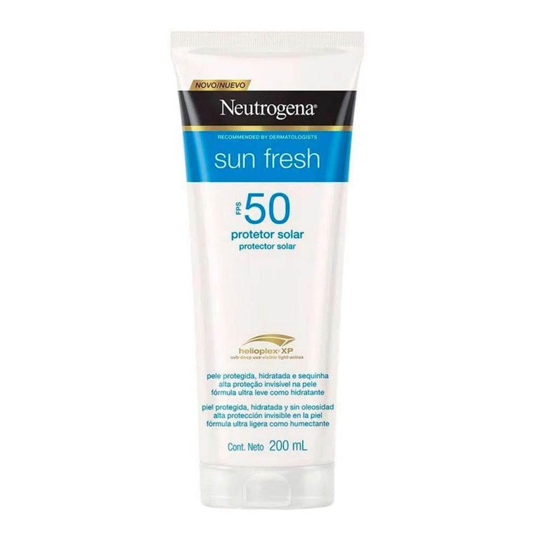Protetor Solar FPS 50 Neutrogena Sun Fresh Loção 200ml - Drogaria Poupa Centro