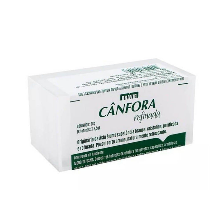 Canfora Bravir 28g 8 Tabletes - Drogaria Poupa Centro