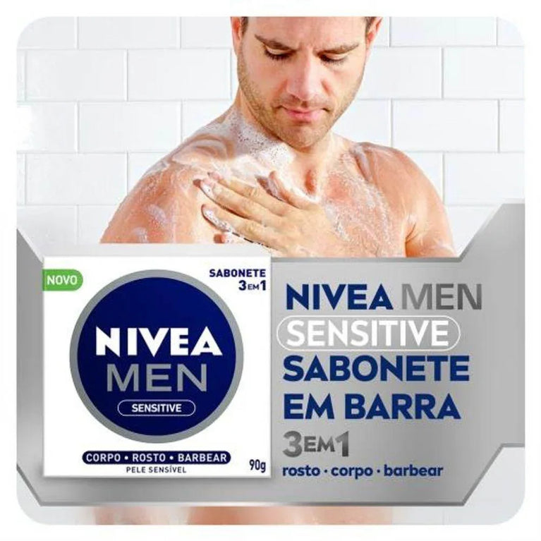 Sabonete Nivea 90G Men Sensitive - Drogaria Poupa Centro