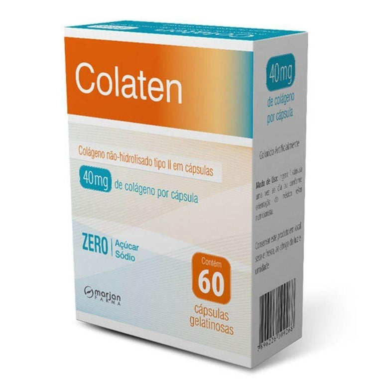 Colágeno Não- Hidrolisado Colaten Marjan com 60 cápsulas - Drogaria Poupa Centro