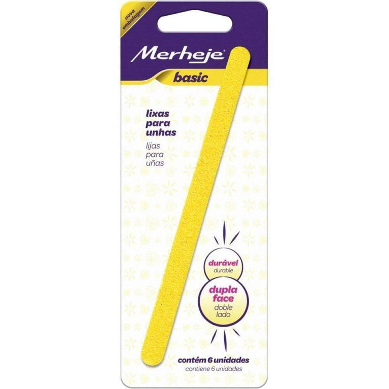 Lixa De Unhas Merheje Basic Gold Dupla Face - Drogaria Poupa Centro