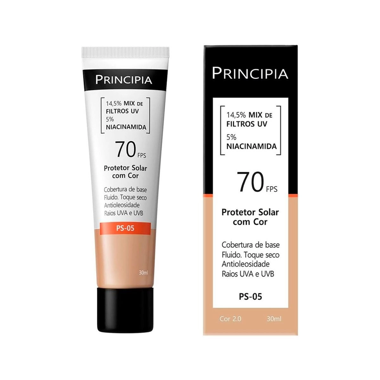Protetor Solar Facial Principia PS-05 Cor 2.0 FPS 70 30ml