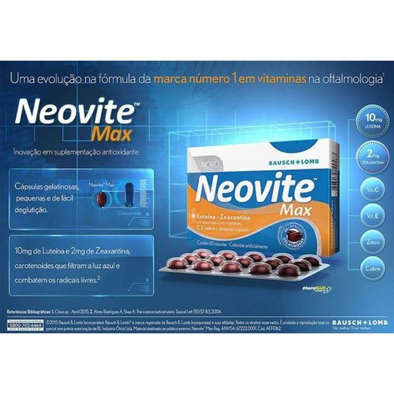 Neovite Max C/ 60 Cápsulas Luteína E Zeaxantina - Drogaria Poupa Centro