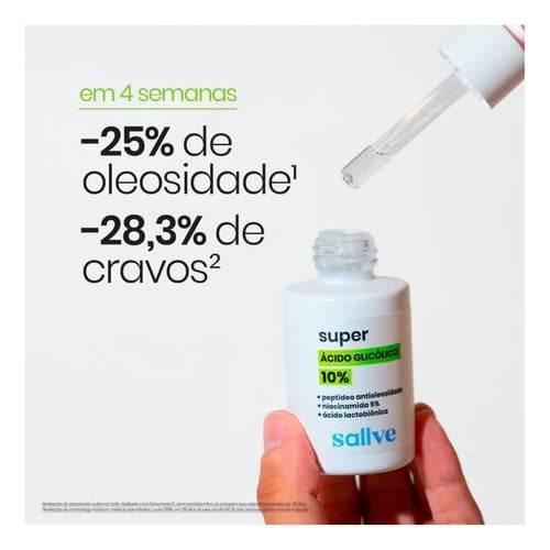 Sallve Super Sérum Ácido Glicólico 10% 30ml - Drogaria Poupa Centro