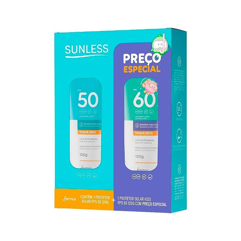 Protetor Solar Sunless Fps50 + Protetor Kids Fps60 120g