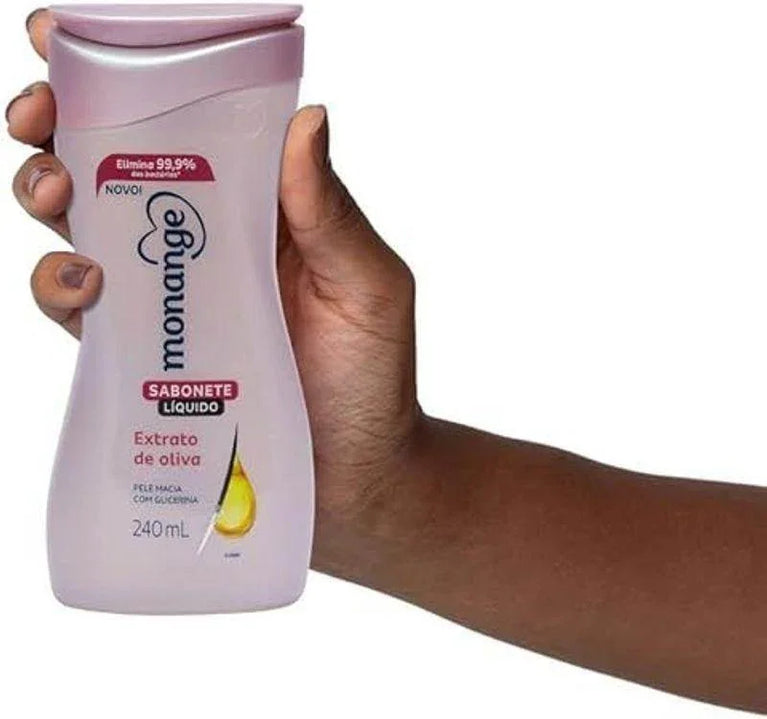 Monange Sabonete Líquido Extrato De Oliva 240Ml - Drogaria Poupa Centro
