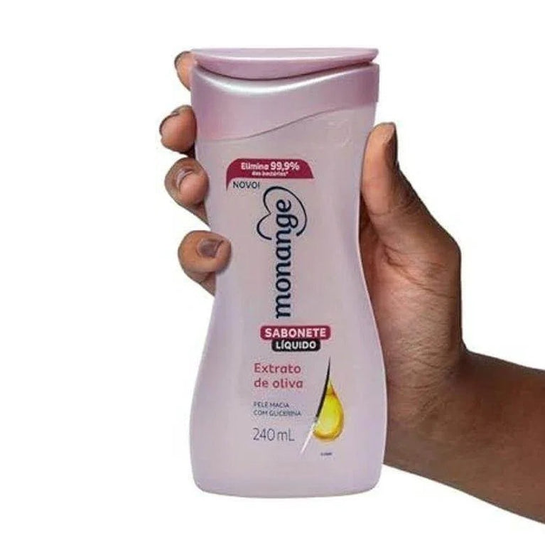Monange Sabonete Líquido Extrato De Oliva 240Ml - Drogaria Poupa Centro