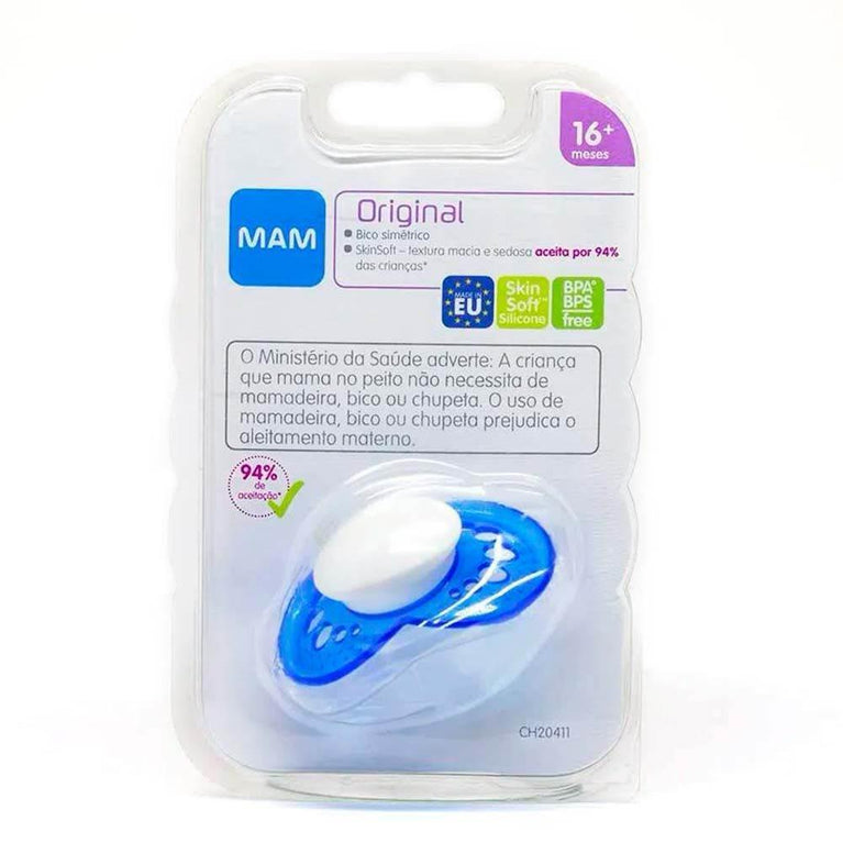 Chupeta Mam Original Azul +16 - Drogaria Poupa Centro