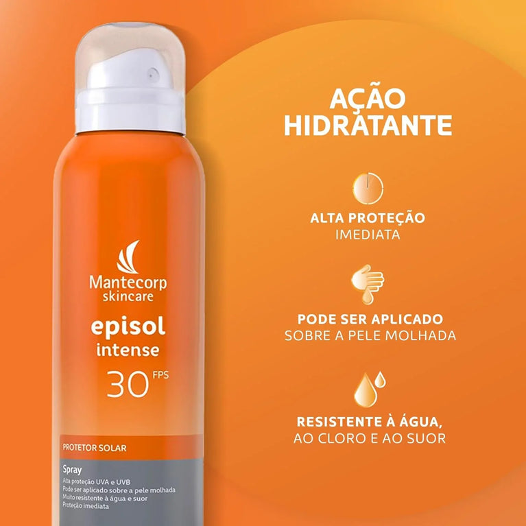Mantecorp - Protetor Solar Episol Intense FPS 50 - Proteção UVA/UVB, Resistente à Água e Suor - 200ml