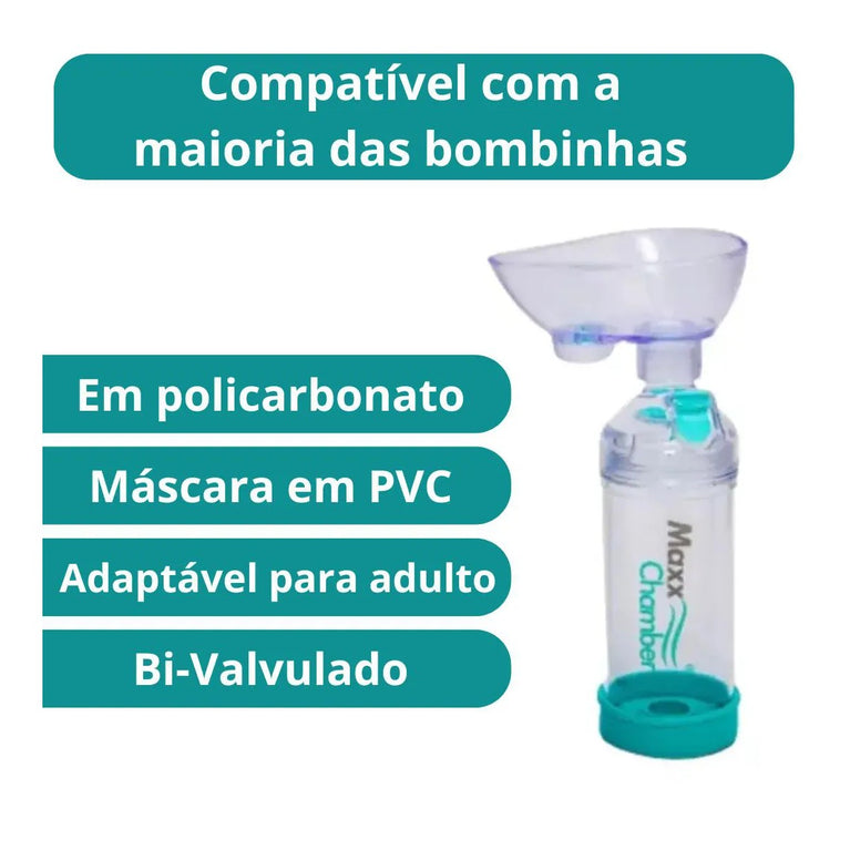 Espaçador Maxx Chamber Infantil e Adulto para Inalação