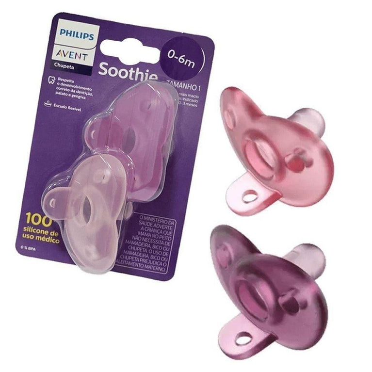 Chupeta Avent Soothie 0-6 Meses Rosa 2 Unidades - Drogaria Poupa Centro