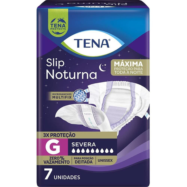 Fralda Geriátrica Tena Slip Noturna Tamanho G 7 Unidades