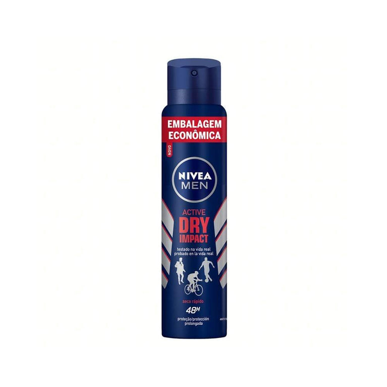 Desodorante Antitranspirante Aerosol Nivea Men Active Dry Impact Masculino 200Ml - Drogaria Poupa Centro