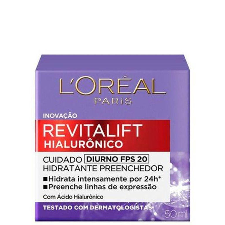 Hidratante Facial L'Oreal Revitalift Hialuronico Diurno FPS 20 com 50mL - Drogaria Poupa Centro