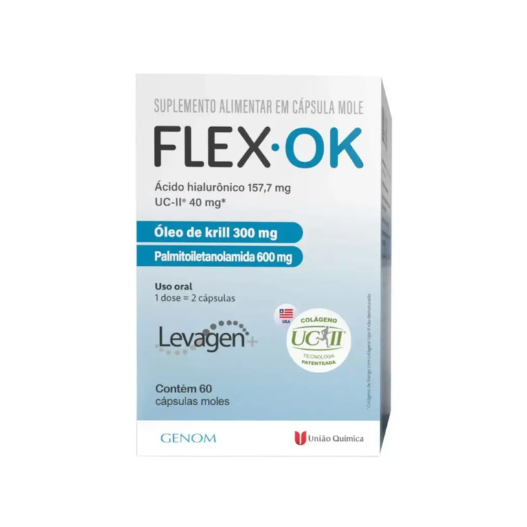 Colágeno Flex Ok com Ácido Hialurônico 60 Cápsulas