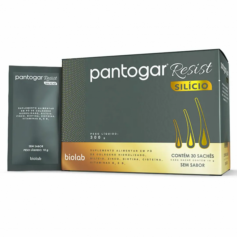 Suplemento Alimentar Pantogar Resist Silício Com 30 Sachês