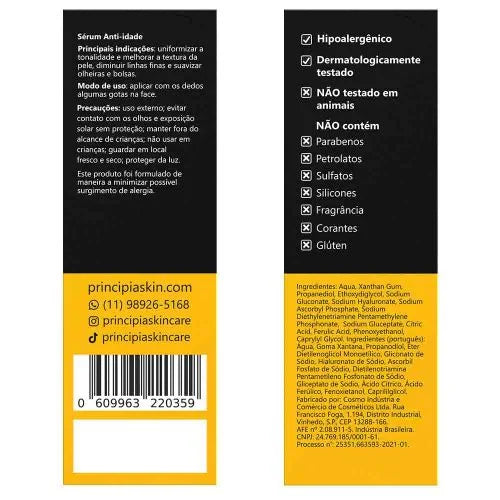 Sérum Vitamina C 10% + Ácido Ferúlico Princípia Skincare