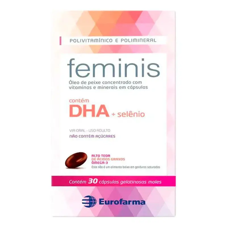 Feminis DHA 30 Cápsulas Suplemento para Gestantes e Lactantes
