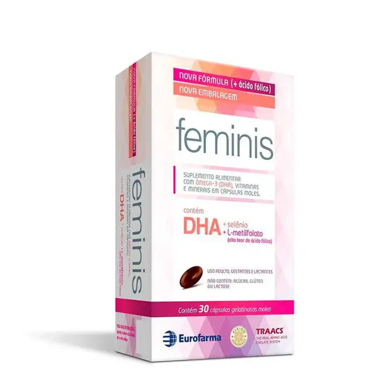 Feminis DHA 30 Cápsulas Suplemento para Gestantes e Lactantes