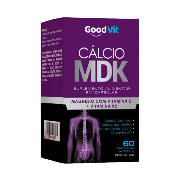 Suplemento Alimentar Good Vit Cálcio MDK 60 Cápsulas