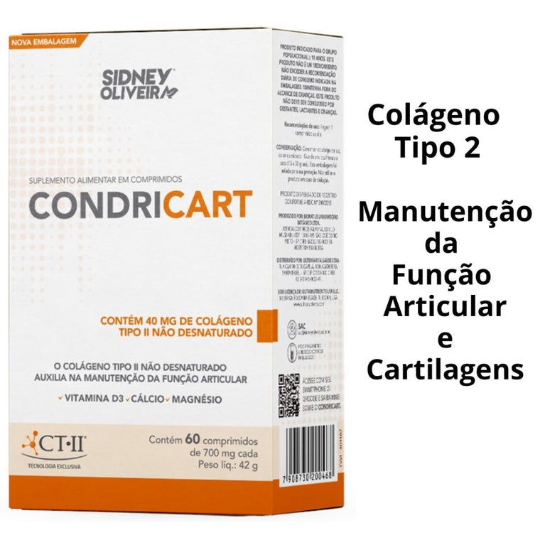 Colágeno Tipo II Condricart 60 Comprimidos Sidney Oliveira