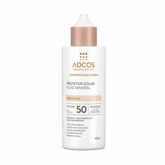 Protetor Solar Facial Adcos Fluid Mineral FPS 50 Tonalizante 40ml
