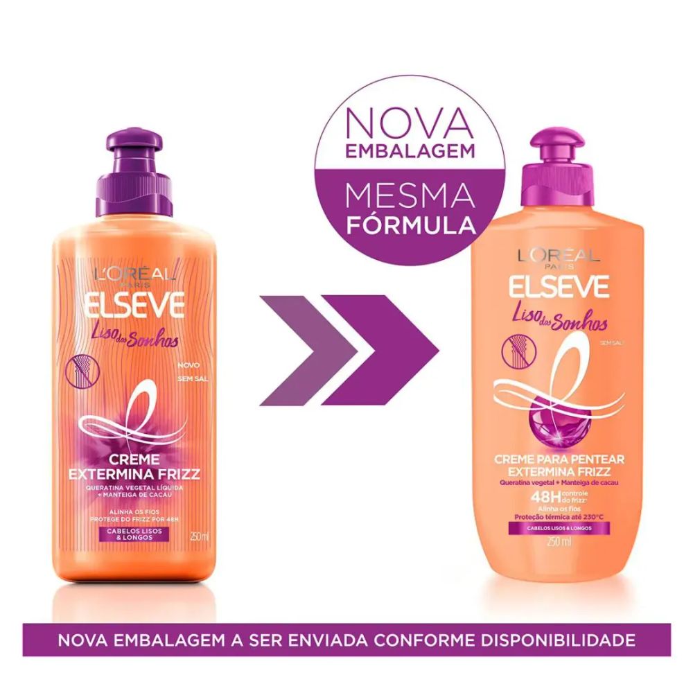 Creme para Pentear L'Oréal Paris Elseve Liso dos Sonhos - 250ml