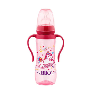 Mamadeira com Alça Rosa Sonho 240ml Tam2 - Lillo - LOLLY