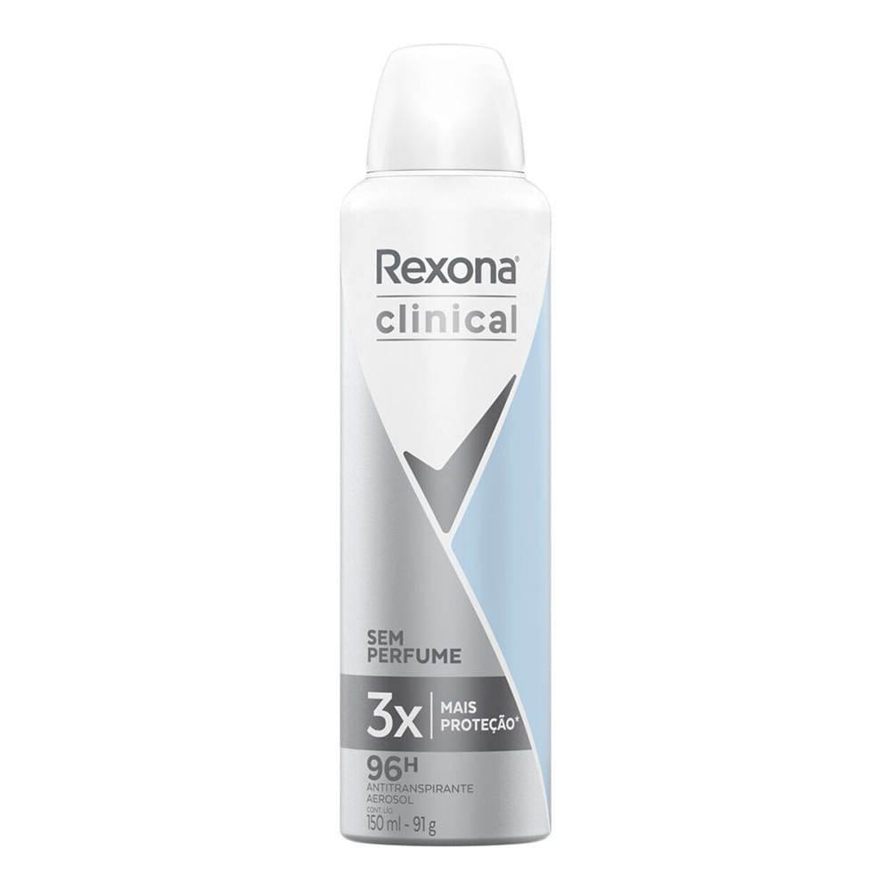 Desodorante Masculino Rexona Men Clinical sem perfume, aerossol,150mL - Drogaria Poupa Centro