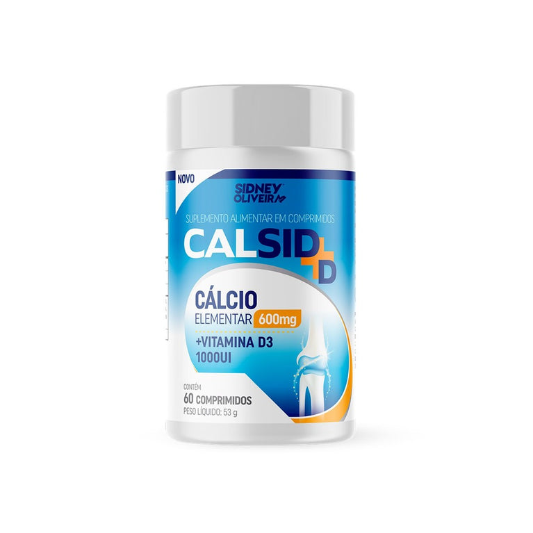 Calsid-D Cálcio 600mg com Vitamina D3 1000UI 60 Comprimidos