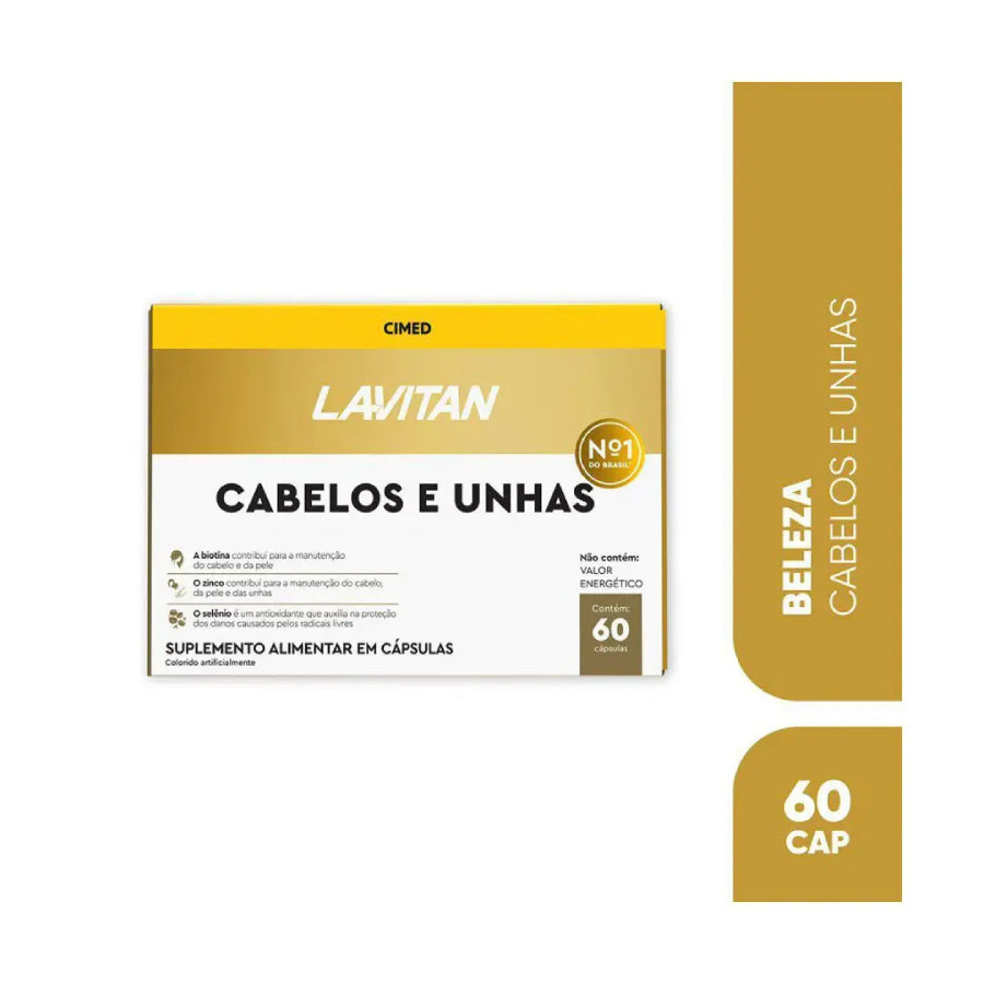 Lavitan Vitamina Para Cabelos E Unhas Com 60 Cápsulas Sabor Neutro