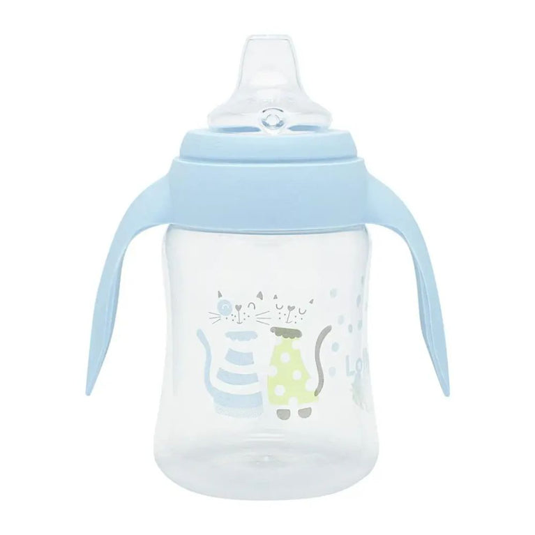 Copo Antivazamento Lolly Baby Zoo com Alça Silicone Azul 250ml