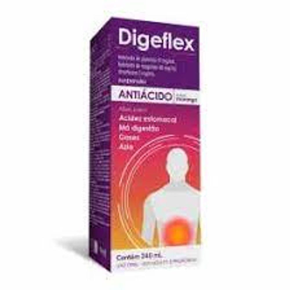 Digeflex 37Mg/Ml + 40Mg/Ml + 5Mg/Ml - Frasco com 240Ml Sabor Morango - Drogaria Poupa Centro
