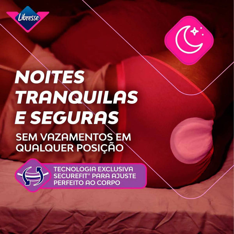 Absorvente Noturno Libresse Boa Noite Suave com Abas 8 unidades
