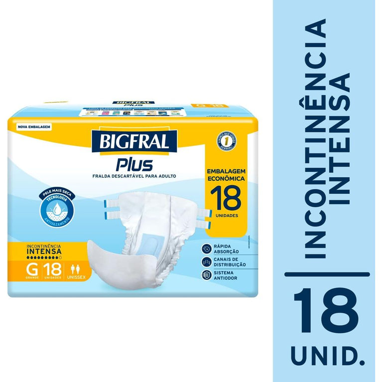 Fralda Bigfral Plus Econômica G 18 Unidades