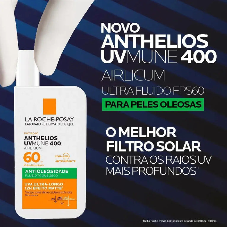 La Roche-posay Anthelios Airlicium Uvmune 400 Protetor Solar Facial Antioleosidade Fps60 40ml