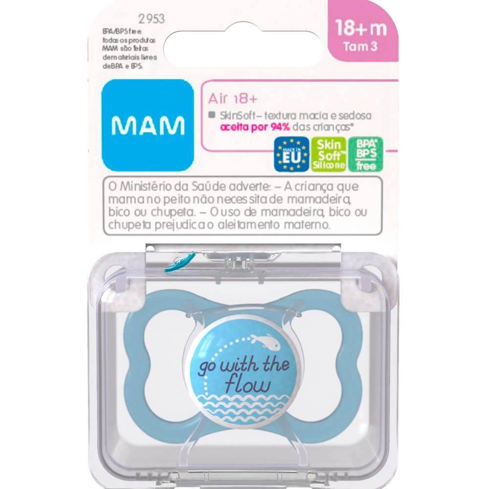 Chupeta Mam Air Azul +18 Meses - Drogaria Poupa Centro