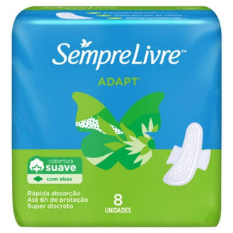 Absorvente Sempre Livre Adapt Com Abas Suave 8 Unidades - Drogaria Poupa Centro